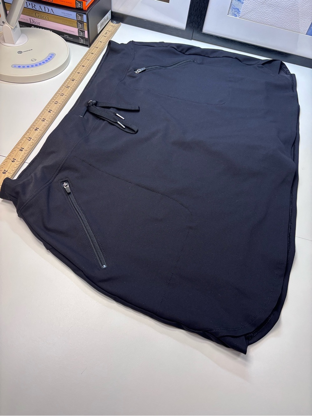 Tek Gear Black Skort High Waist Zip Pockets Sz XL EUC Tennis Pickleball Casual